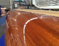 The striking curve between the hull and deck