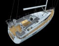 Jeanneau 51, plenty of deck space and comfortable seating bays at the side of the companionway