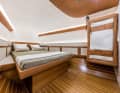 Lavishly beautiful. Below deck, the boat surprises with the finest materials and an elegant appearance