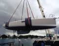 Crane date. Pogo 36, here with the swivelling keel, which is only available at extra cost