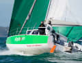 Powerful. The rig carries plenty of sail area. The hull, which is also wide at the front, ensures dimensional stability