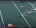 The Italians jibe downwind of the New Zealanders