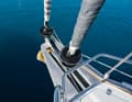 The rather short bowsprit for code zero or gennaker is also an anchor holding device