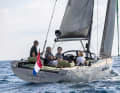 Four on board? No problem - especially as the mainsheet and traveller are far aft and the main boom is set high enough