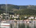 Good reason to anchor and a great view: the morning panorama from Vathi on Ithaca