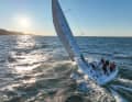 Gliding as normal. The First 36 does not need more than 15 knots of wind for this, but can also handle considerably more
