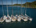 One theme, six different interpretations. The view of the fleet in the package illustrates the differences. From left: Arcona 385, Beneteau First 36, X 4.0, J 112 E, Dehler 38 SQ, Faurby 370