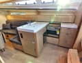 Dehler 38 SQ The high galley offers a good working position when standing. However, the work surface is modest