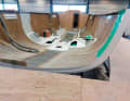 Arcona 385 The Swedes laminate the hull and deck as a GRP sandwich with a Divinycell foam core and vinyl ester resin using the vacuum infusion process.