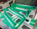 Dehler 38 SQ The monolithic GRP floor assembly is manufactured separately and glued and laminated to the hull afterwards