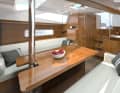 Cosy interior. Animation from front to rear with the galley installed far aft on the port side