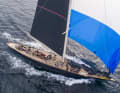 Ronald de Waal's "Velsheda" drives to victory in this J-Class race