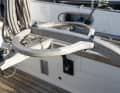 The tiller handles are our own creation and allow comfortable sitting on the coaming