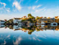 Clarity can be found up here in many ways. Still life of Haugesund harbour reflected in the almost motionless sea