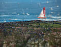 To see the ocean-going racers live, many fans put up with long walks - or accompany the participants in their own boat