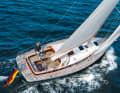 Scalar 40: good directional stability thanks to the long keel and the large skeg-guided rudder blade