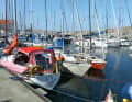 At the finish: In Allinge on Bornholm, the Varianta is the smallest yacht on the outside of the packet