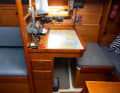  Lush: The solid sat nav fits the size of the charts perfectly. However, the seat is part of the aft berth, ...