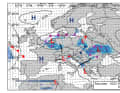 Vorhersagekarte von Wetterwelt
