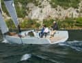A 33: Uncompromising pure carbon daysailer without interior fittings. Sails agile, fast and high. Very expensive