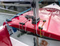 The simple aluminium rig can be easily adjusted by hand using a hinge