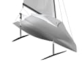 The two wings are attached to the centreboard and the rudder blade.