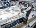 You can keep the boat hook handy behind the handrail