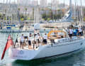 Le Swan 90 "Berenice Cube" quitte le port et se dirige vers le départ