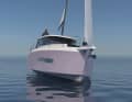 Radical styling. The waterline is extremely sharply raked, particularly at the bow.