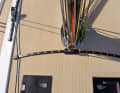 The self-tacking rail for the jib or staysail is standard equipment