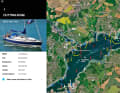 AIS: If an AIS receiver is on board, Orca uses its data; in addition, online AIS data from Marinetraffic is displayed, from which the images of the ships and yachts also originate