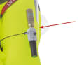 Automatic trigger: On contact with water, a CO2 cartridge is activated which inflates the waistcoat. Small viewing windows show whether all elements are in order.