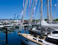 Vue sur le port de Neustadt. Le festival de yacht ancora est considéré comme le plus grand salon "in-water" d'Allemagne.