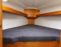 Bavaria Cruiser 33: Generously dimensioned bunk in the foredeck. However, the footwell is cramped