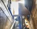 Complete chaos in the crew companionway too. Dirt and mud cover the ceilings, walls and handrails.