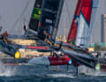 Spektakuläre Szene beim SailGP in Dubai mit den Teams aus der Schweiz und Kanada