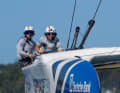 Erik Heil à la barre du catamaran allemand F50