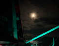 Night scene on the Imoca "Fortinet - Best Western". Boris Herrmann sailed the boat in his first vendée Globe.