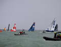 The only German Class 40 "Sign for Com" with co-skippers Lennart Burke and Melwin Fink can be seen on the horizon at the top left