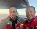 Qui Thomas Coville con il suo co-skipper Benjamin Schwartz.