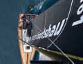 Modern geometry: thanks to the new foredeck, the mast is positioned far aft like on an Open 60