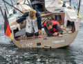 Mishap on the first outing: the rudder fittings gave way. At the repeat date, everything held