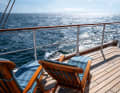 Deckchairs and cosy lounge furniture are available on the sun deck. This is also the best place to follow the sailing manoeuvres