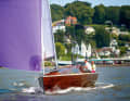 Under the large gennaker, the vessel, which weighs only 3.5 tonnes, accelerates well