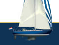 The sail plan shows the wing keel - just like the "Australia II" in the 1983 America's Cup