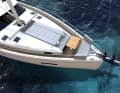 Exciting option. The foredeck can be supplemented with a flexible dinette. The table and cushions have room in the large sail locker in the bow