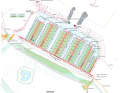 Plan of the new harbour facility. The pier on the west side will be accessible via a footbridge. The eastern pier, on the other hand, will be reserved for birds as a levelling area.
