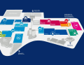 Der neue Hallenplan zeigt die neuen Wege über das Messegelände. Foto: | Messe-Düsseldorf