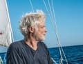 Marc Bielefeld, 56, on his ship. He embarks on a journey full of discoveries and encounters