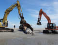 L'entreprise qui a récupéré la baleine à bosse a dû faire appel à de l'équipement lourd.